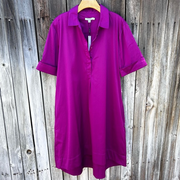 Chico's Dresses & Skirts - Chico’s Popover Shirtdress High Low Hem Cotton Blend Purple XL
